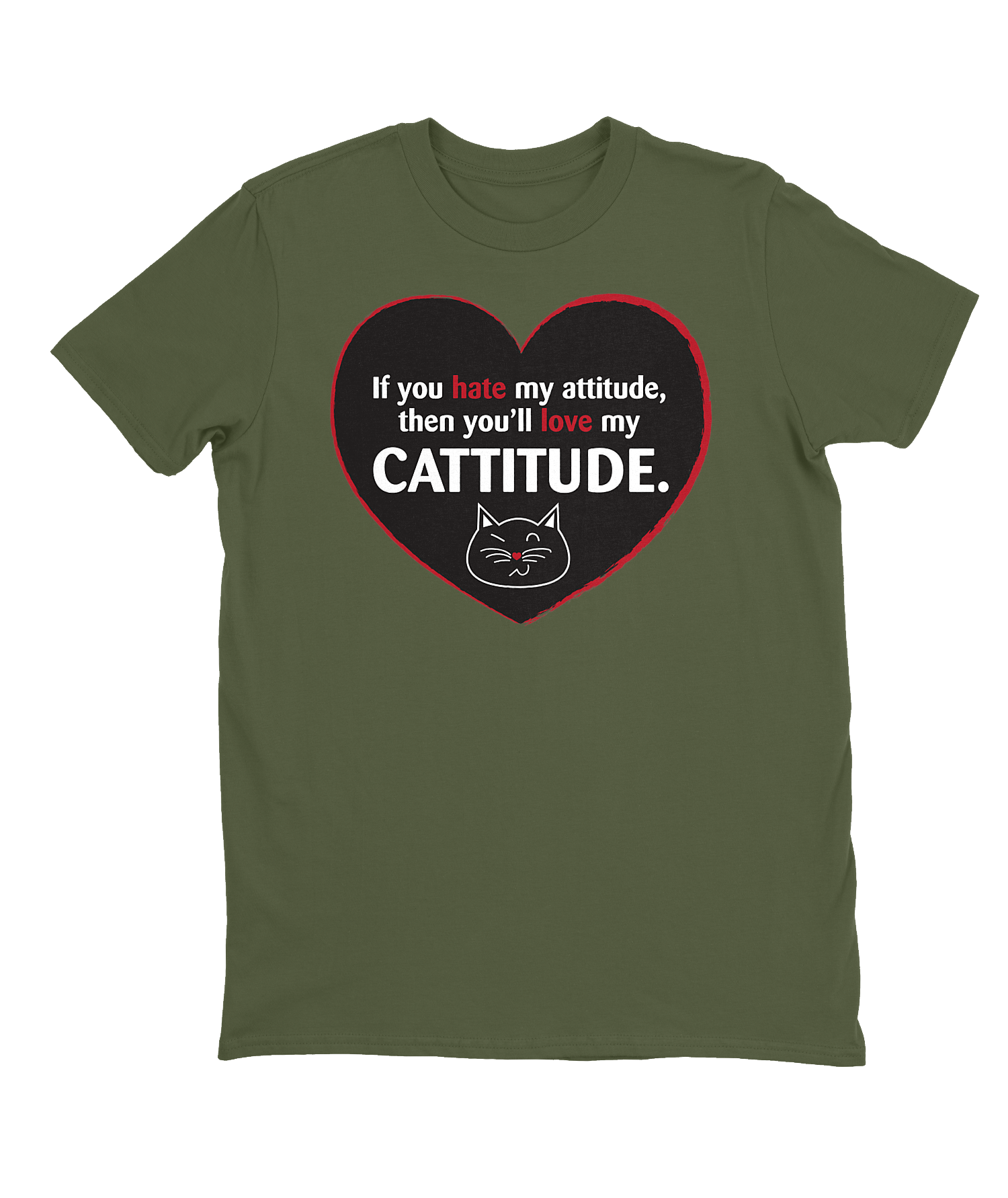 Love My Catitude T-shirt Mens Fitted Tee