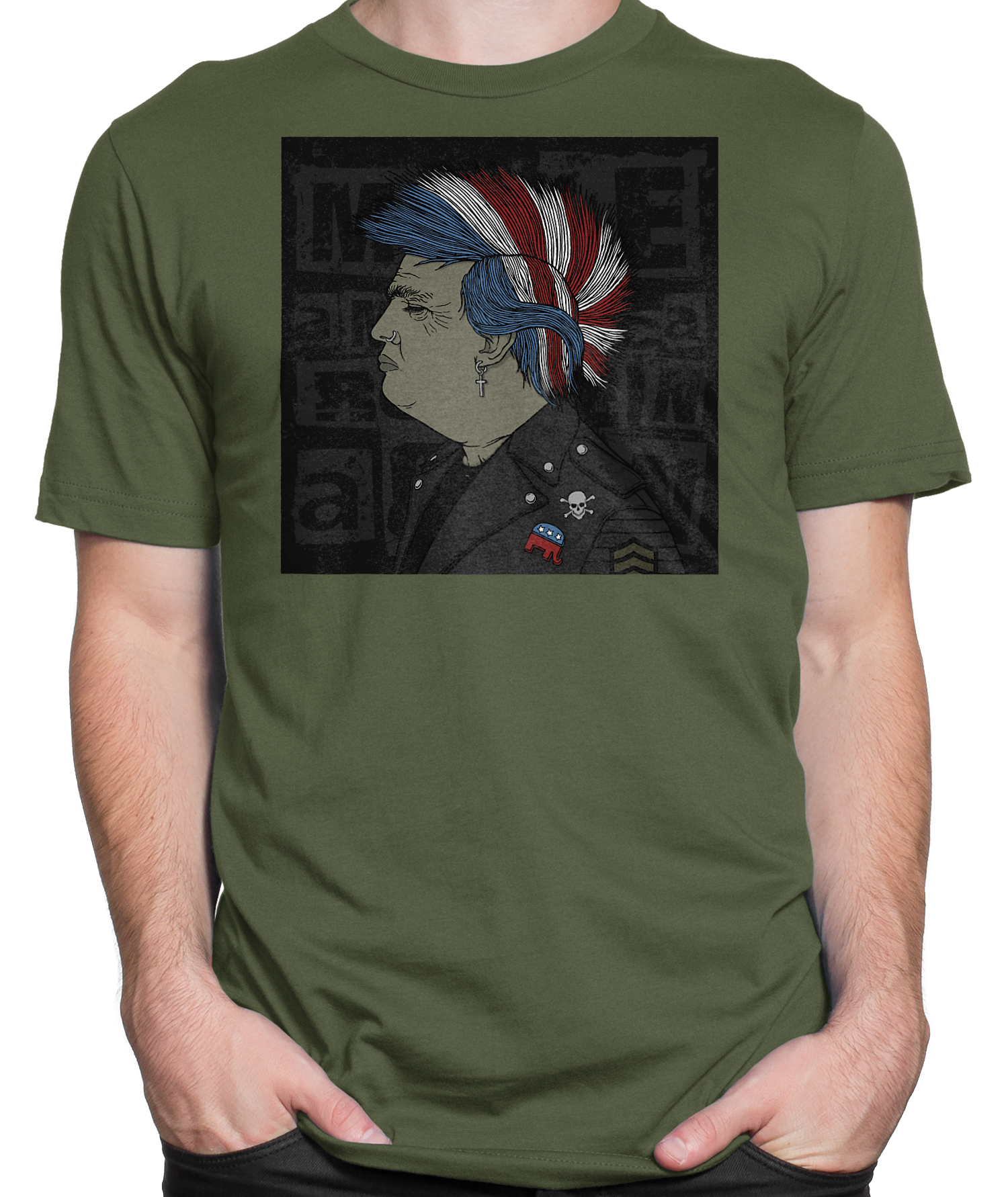 Punk Trump T-shirt Mens Fitted Tee