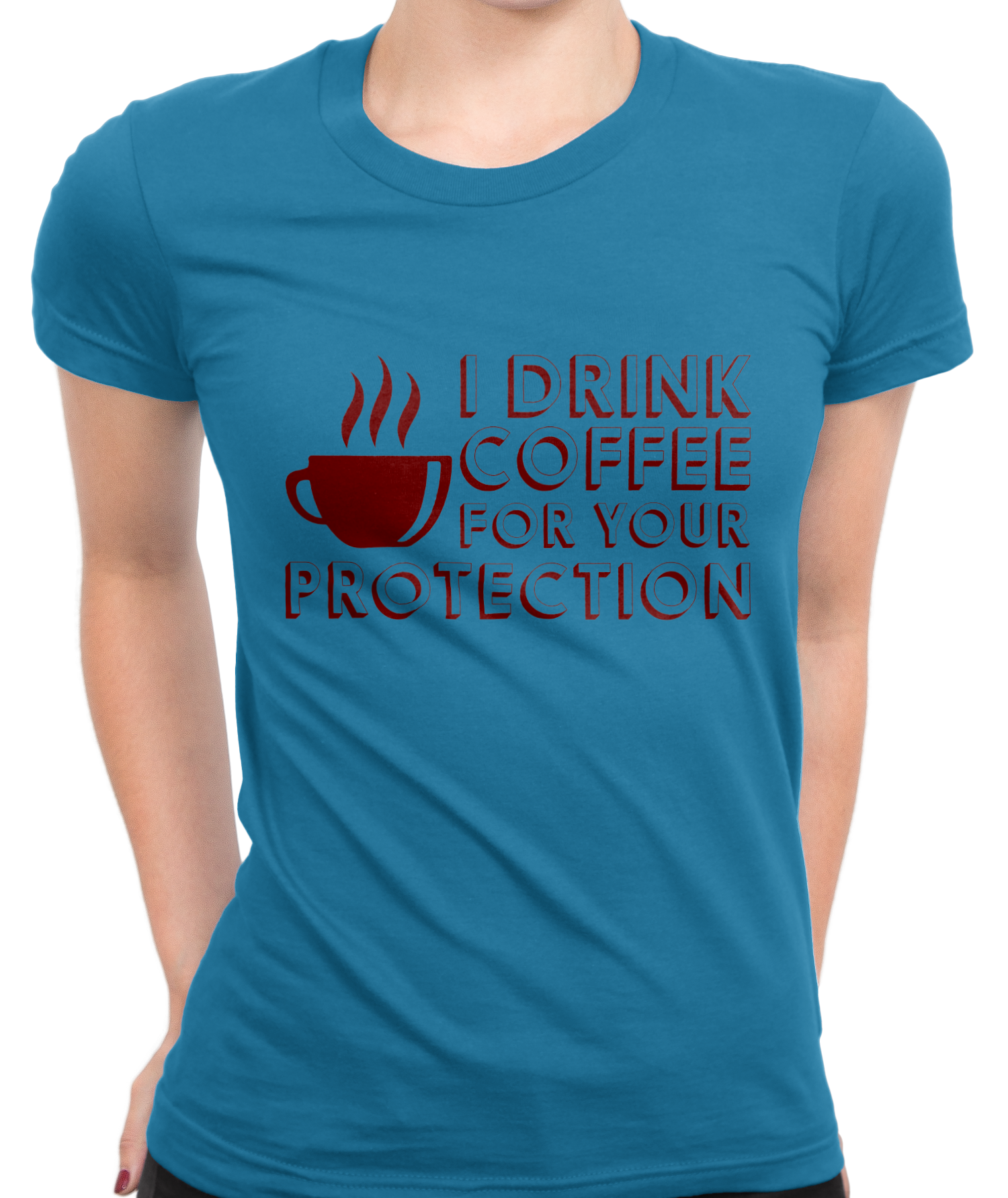 Coffee Protection T-Shirt Womens Fitted Tee